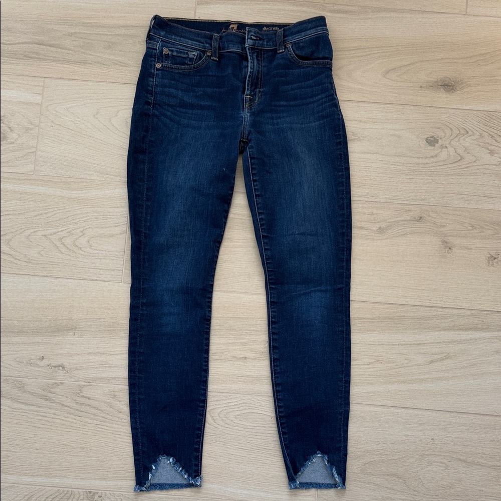 7 For All Mankind Size 27 Dark Blue High-Rise Skinny Jeans - Women